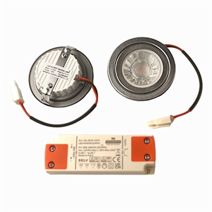 LED Spot 12V 1,5W - 2 stk. 67/55 x 18 mm + LED driver - Thermex